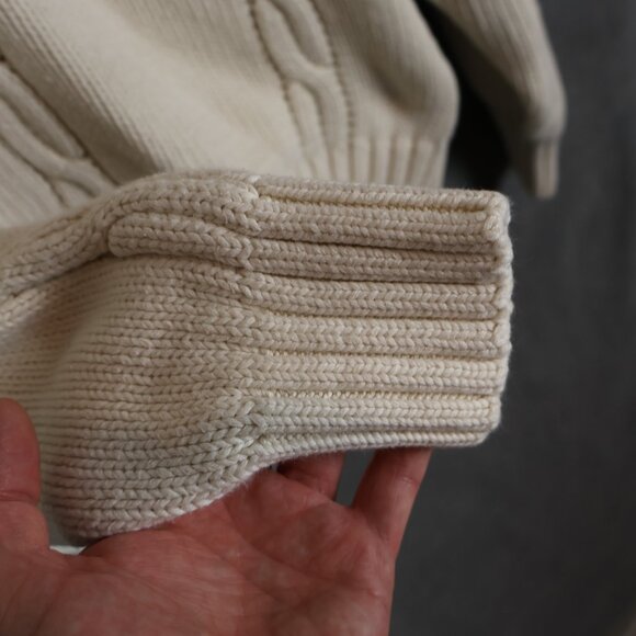 Vintage Preswick & Moore Sweater Mens Medium Tennis Cable Knit Grandpacore 90s - Picture 5 of 13